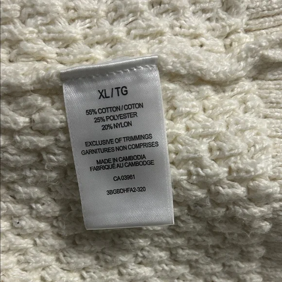 Denver Hayes Cream Cowl Neck Knit Oversized Baggy Style Sweater - Picture 6 of 6